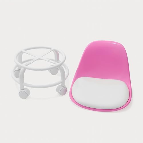 Image of The Tickle Toe Acrylic 360 Rotatable Chair | Mini Swivel Chair | High Resilience | Durable Backrest | Smart Wheels | Ideal for Adults & Kids | Pink
