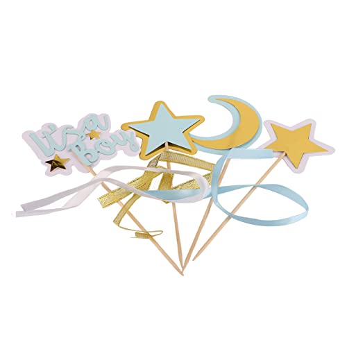 Star Moon Cake Topper, uma ótima decoração de bolo para casa! Menino HM2140902