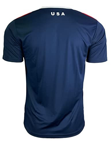 Icon Sports Official Licensed Us Soccer Game Day Shirts Usmnt Athletic Active Training Game Tee Top | Usa55Pf, Navy, Medium #TOP4