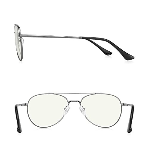 Image of Aviator Reading Glasses for men and Women Blue Light Blocking Lens Spring Temple