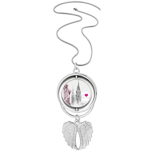 Collier pendentif I Love New York ailes d'ange le cadeau idéal pour anniversaire