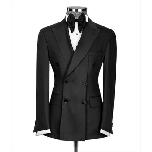 Men Double Breasted Blazer Slim Fit Peak Lapel Suit Jacket for Prom or Business Events2