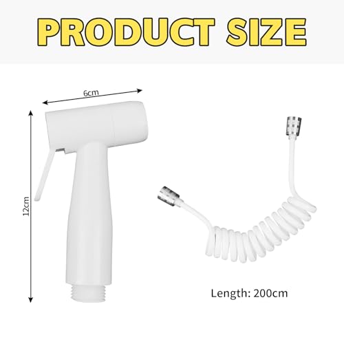 Edelstahl Bidet Sprayer-mit 200 cm ABS Teleskop Brauseschlauch Sprayer Kit persönliche Hygiene und Bettpfannen WC Spray 2 Stück für Wasserleitungen, Toiletten, Bidet, Badezimmer Hand Sprüher (Weiß）