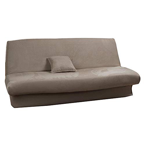 Antonouse Housse de clic clac Extensible 120 à 140cm-180 à 200cm (Noir) (Brown)