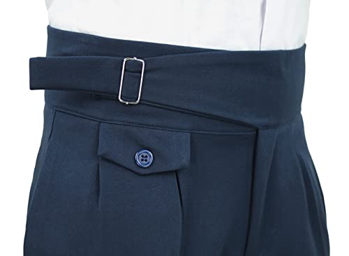 Evoga Pantaloni Uomo sartoriali Blu Scuro Raso