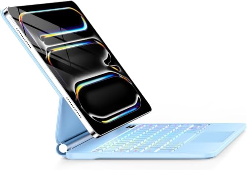 Image of GGQFGTOJ for iPad Pro 13 Inch Case with Keyboard (M5 /M4, 2025 /2024),Magic-Style Magnetic - 7 Colors Backlight -Floating Cantilever Stand - Multi-Touch Trackpad Keyboard Case for iPad Pro 13
