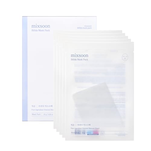 mixsoon Masque Bifida – Lysat de Ferment de Bifida & Lactobacillus pour Équilibre du Microbiome, Élasticité et Renforcement de la Barrière, 5 unités
