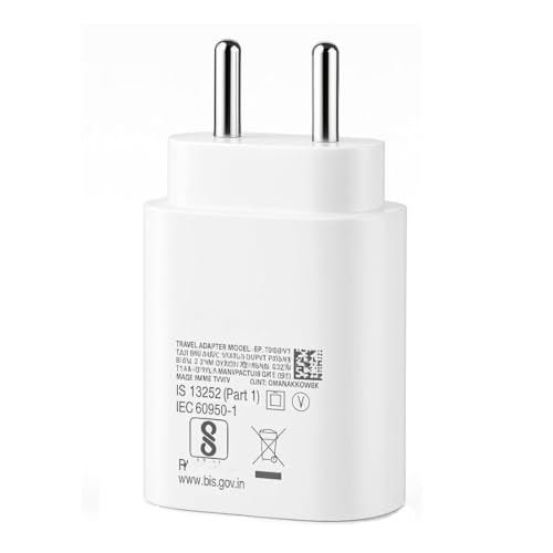 Image of Samsung 25W Pd 3.0 Type C Super Fast Charger Adapter for Samsung Galaxy M36|S25|M06|F06|M16| F16|M05|M35|F05|A06|A16|M55s|Tab S10 Ultra|S10+|A9+|Tablet 25 Watt USB C Quick Charge Power Adaptor (White)