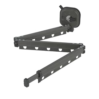 Tefola Séchoir à Linge Mural Pliable en 3 Parties - Tringle à vêtements Extensible avec Ventouse - Peu encombrant - pour Balcon, Linge, Salle de Bain, terrasse, Appartement, Caravane