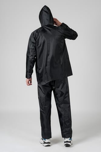 Image of TAGAS Men's Raincoat ||Waterproof for Bike ||Reversible Double Layer with Hood || Set of Top and Bottom With Cap rain Wear