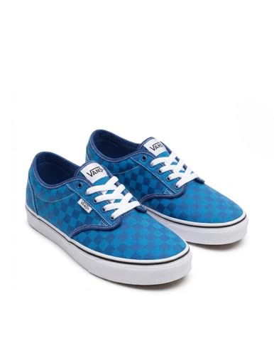 Vans Men's Atwood Shoe - Low-Top Fashion Sneakers for Work & Everyday Wear, Tonal Check True Blue, 10.5