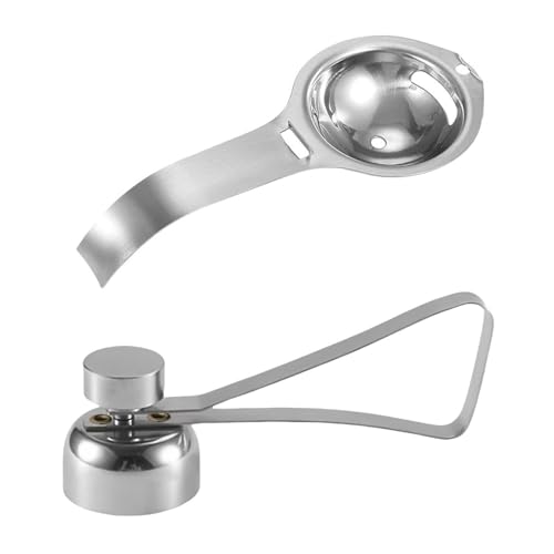1 Piece Stainless Steel Egg White Separator and 1 Piece Stainless Steel Egg Opener, Creative Kitchen Tools, Baking Tools, Cooking Accessories
