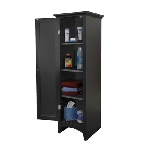 American Furniture Classics OS Home and Office One Door Kitchen Black Storage Pantry