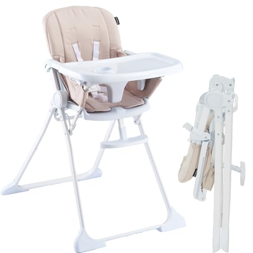 Image of Pamo Babe Slim Snacker High Chair, Ultra Compact High Chair, Whisk Portable Highchair