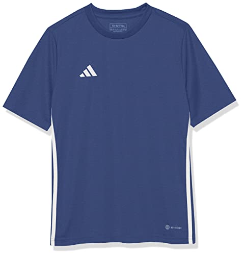 Adidas Tabela 23 - Camiseta de fútbol unisex para niños, color azul marino/blanco, talla M