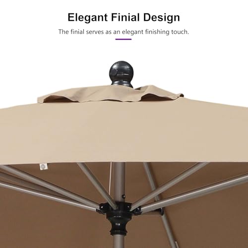 Image of PURPLE LEAF Patio Umbrella 4' x 6' Rectangle Tilt Market Umbrella Taupe