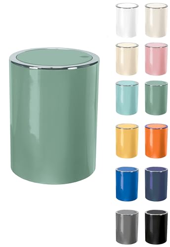 KW Clappe 5Ltr Plastic Swing Bathroom /Kitchen /Small Waste /Office Bin (Maldives Green)