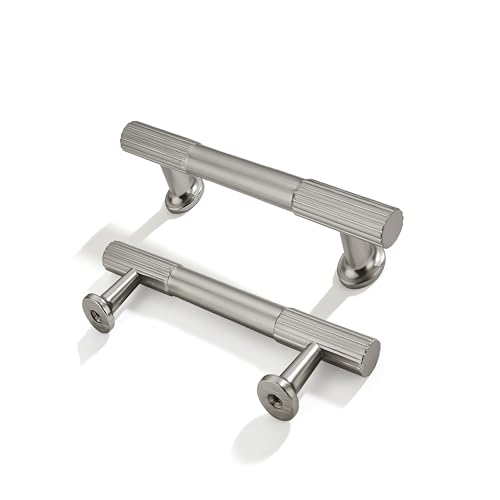 ZAUYX 2-Pack 3 Inch Hole Center Brushed Satin Nickel Cabinet Pulls Solid Heavy Duty Cabinet Pull is Suitable for Drawers Dressers Handles Kitchens Bathroom cabinets