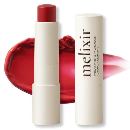 Melixir Vegan Lip Butter, Tinted Lip Balm for Dry Lips #3 Red Velvet