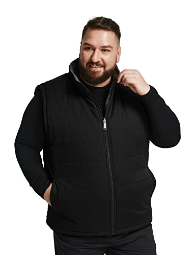 Soularge Men's Big and Tall Winter Thickened Warm Reversible Puffer Vest3