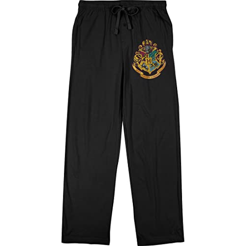 Harry Potter Hogwarts Crest Men's Black Sleep Pajama Pants