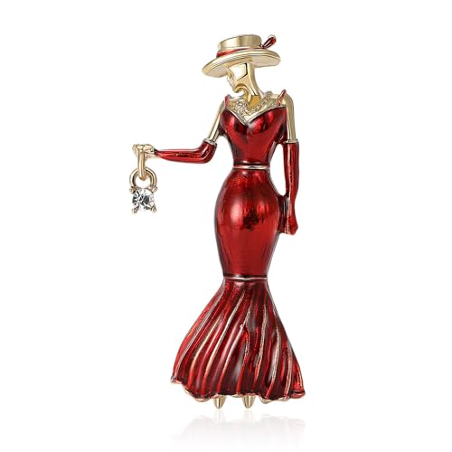 Image of Fashion Lady Brooch Pin for Women Girls Colorful Enamel Crystal Lapel Pins Charm Dress Accessories Coats Scarves Bags Ceremony Clothes Elegant Handmade Holiday Party Jewelry