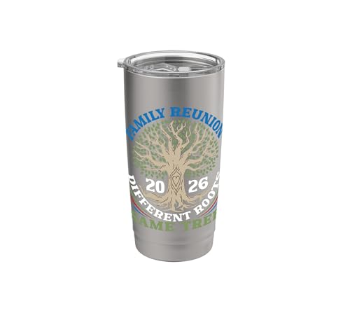 Family Reunion 2026 Different Roots Same Tree Love Heart Stainless Steel Insulated Tumbler
