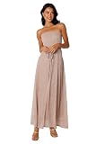 Petal & Pup Farley Strapless Maxi Dress - Rose Gold Stripe XS