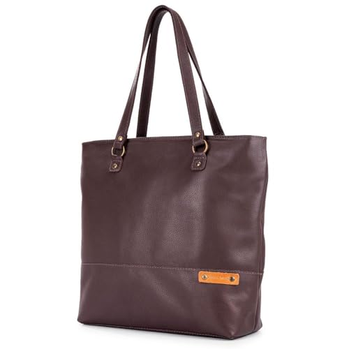 Bolsa Feminina Ombro Grande Couro Legítimo - Ello Griff(Marromescuro)