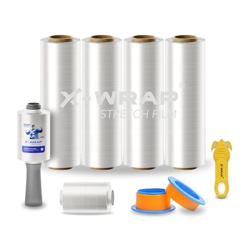 Película elástica de resistencia industrial y calidad premium, 4 rollos de 15 pulgadas