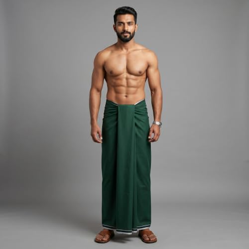 Image of Men's Cotton Lungi | Soft Breathable Wrap Around Lungi | Comfortable Daily & Home Wear for Men