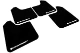 Rally Armor MF12-UR-BLK/WH Black, White Mud Flap with Logo (Universal Fitment (no Hardware) UR), 1 Pack