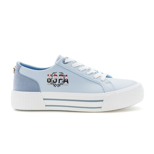 U.S. Polo Assn. Women Blue Lace Up Sneaker Shoes LT. BLUE - Image 8