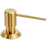 Built In Sink Soap Dispenser Brushed Gold Bottle Stainless Steel Pump Head Brass