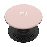 Pale Light Pink Hand Drawn Heart Minimalist Love PopSockets Swappable PopGrip