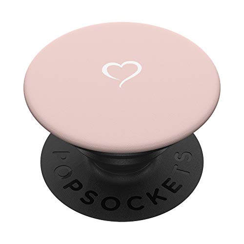 Pale Light Pink Hand Drawn Heart Minimalist Love PopSockets Swappable PopGrip