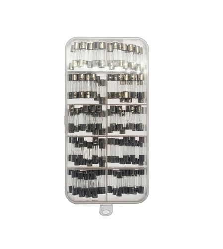 Fusibles en verre 5x20mm en boîte d'assortiment de 0.1A à 30A pour la protection électrique maison