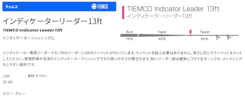 ティムコ リーダー インディケーター 4X 13FT 1号 グレー