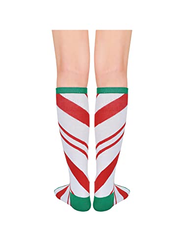 Image of Century Star Knee High Socks for Women Long Tube Socks with Stripes | Soft, Skin Friendly And Stretchy, Vibrant Colors Perfect For Daily Wear, Sports, Halloween And Christmas