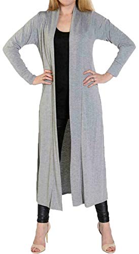 Fast Fashion - Cardigan Manches Longues Petit Ami Plaine Maxi Ouvert Long - Femmes