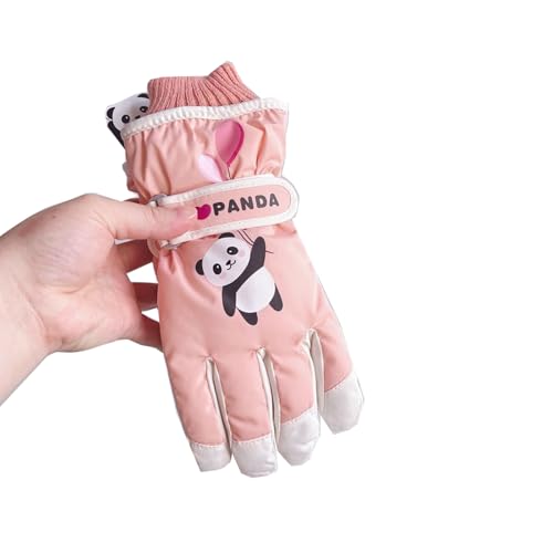Cute Panda Winter Snow Ski Snowboard Gloves for Kids Girls Boys Waterproof Thicken Fleece Lined Glove Mittens2