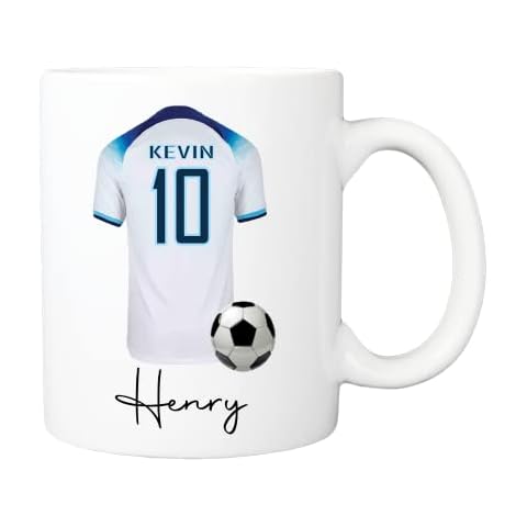 England World Cup 2022 Personalised Name & Shirt Number Football Jersey Mug Cover