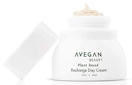 Ecco Bella Plant Based Recharge Day Cream Face Moisturizer - Vegan Skin Moisturizing Face Cream with FortiSomes Eco-Protection & Blue Light Shield - Cruelty Free - Hydrating Formula - 1.7 oz