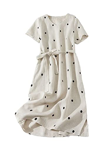 Robe en coton et lin de qualité supérieure au drapé élégant XXL
