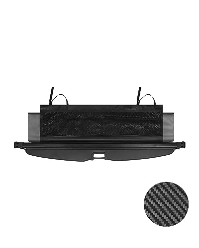 Autorder Cargo Cover for Toyota 4Runner 2010-2024 Accessories Rear Trunk Shade Cover with with Extra Storage Net Retractable Security Shield Shade Carbon Fiber Black