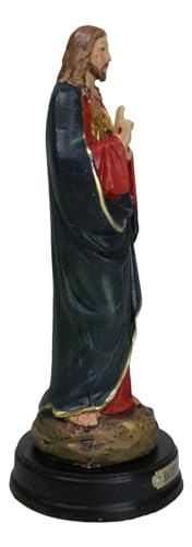 Estatua Religiosa Sagrado Corazón de Jesús Resina 5.75" miniatura 6