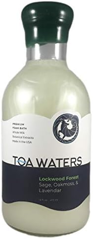 Lockwood Forest Bubble Bath - Sage, Oakmoss, Lavender - Organic Coconut Milk Bath with Botanicals - Aloe & Vitamin E - Vegan - Paraben Free - Handcrafted - for All Skin Types - by TOA Waters - 16 FLoz