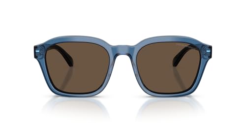 Lunettes de soleil Emporio Armani 0EA4245U panto bleu transparent verre teinté taille 54