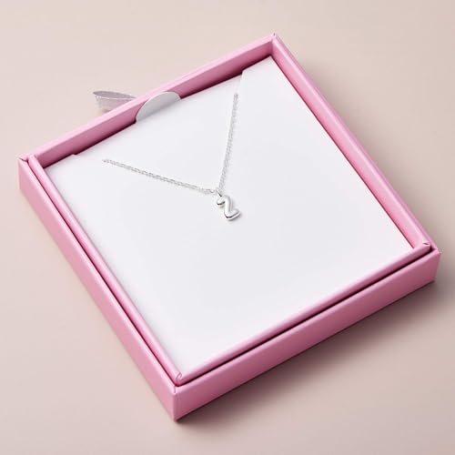 Collar de plata de ley con letra Z para niños Philip Jones colgante inicial plata 925 5