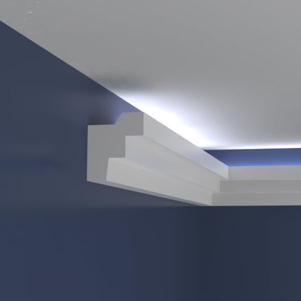 Profilé LED XPS-BL22 en polystyrène pour diffuser un éclairage indirect et homogène